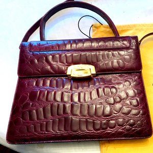 Caroline Herrera purple leather handbag